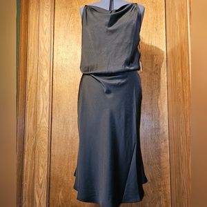 Ava & Viv Black Satin Dress Size XXL, Midi length black dress